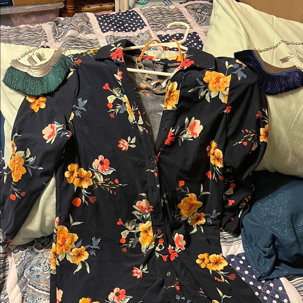 Floral Button-Up Dress
